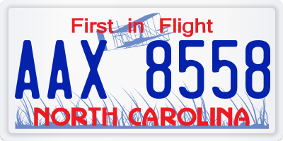 NC license plate AAX8558