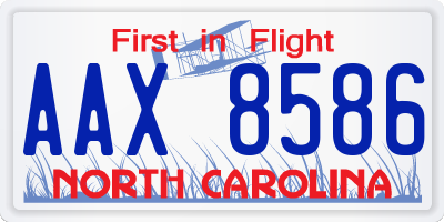 NC license plate AAX8586