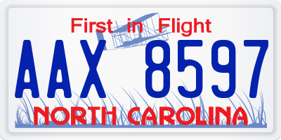 NC license plate AAX8597