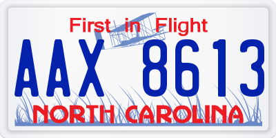 NC license plate AAX8613