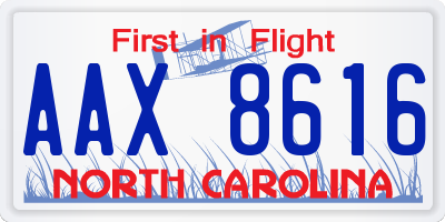 NC license plate AAX8616