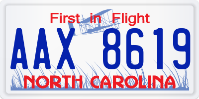 NC license plate AAX8619