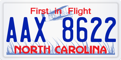 NC license plate AAX8622