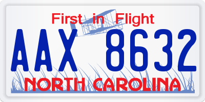 NC license plate AAX8632