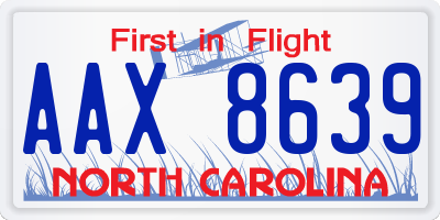 NC license plate AAX8639