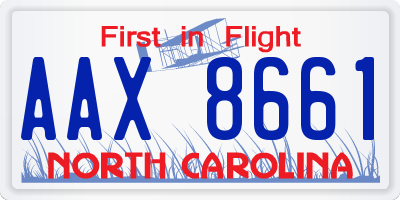 NC license plate AAX8661
