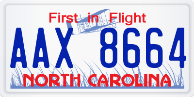 NC license plate AAX8664