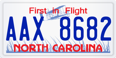 NC license plate AAX8682
