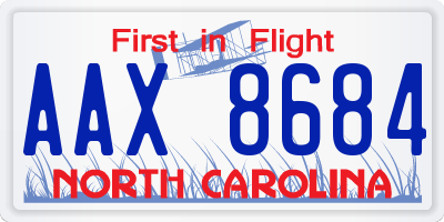 NC license plate AAX8684