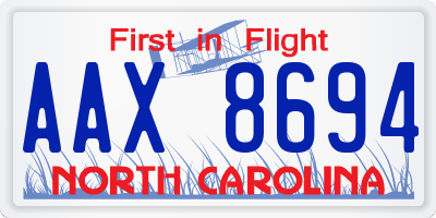 NC license plate AAX8694