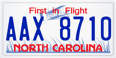 NC license plate AAX8710