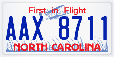 NC license plate AAX8711