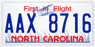 NC license plate AAX8716