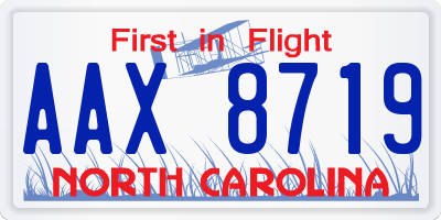 NC license plate AAX8719