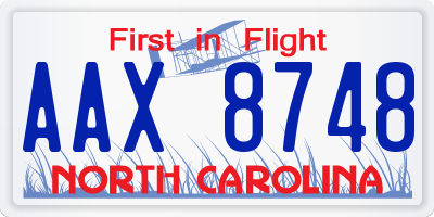 NC license plate AAX8748