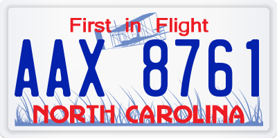 NC license plate AAX8761