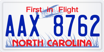 NC license plate AAX8762
