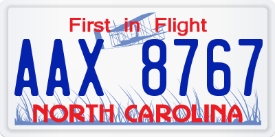 NC license plate AAX8767