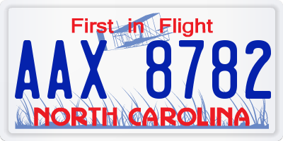 NC license plate AAX8782