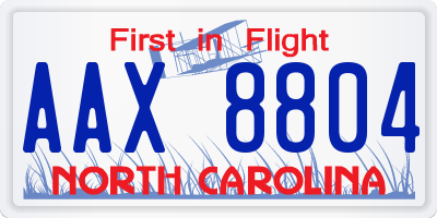 NC license plate AAX8804