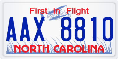 NC license plate AAX8810
