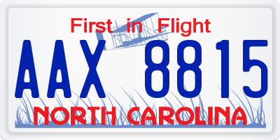 NC license plate AAX8815