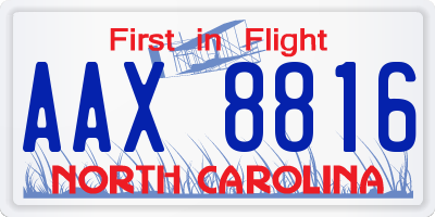 NC license plate AAX8816