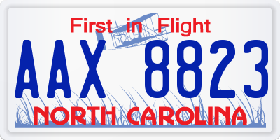 NC license plate AAX8823