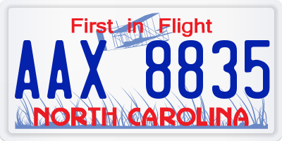 NC license plate AAX8835