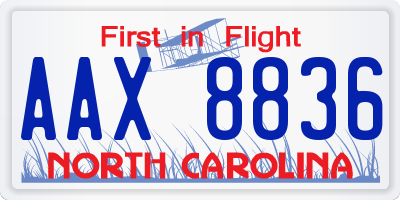 NC license plate AAX8836
