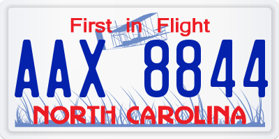 NC license plate AAX8844