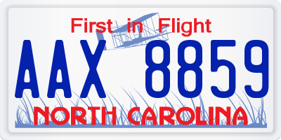 NC license plate AAX8859