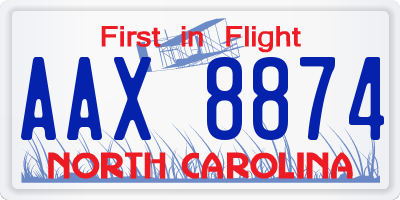 NC license plate AAX8874
