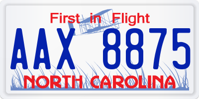 NC license plate AAX8875