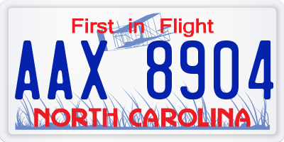 NC license plate AAX8904