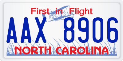 NC license plate AAX8906