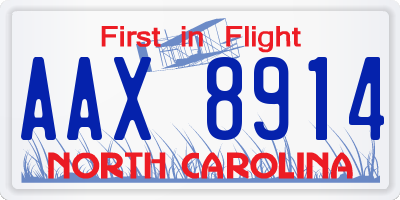 NC license plate AAX8914