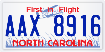 NC license plate AAX8916