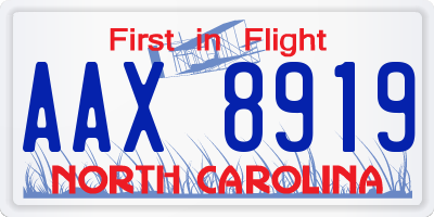 NC license plate AAX8919