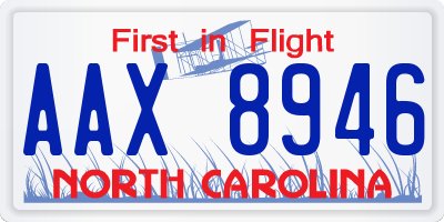 NC license plate AAX8946