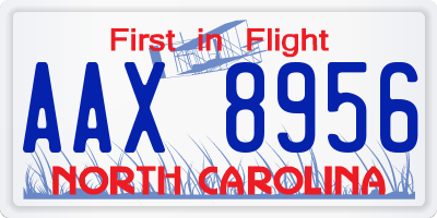 NC license plate AAX8956