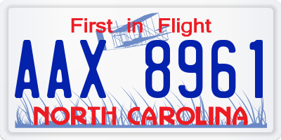 NC license plate AAX8961