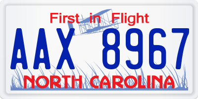 NC license plate AAX8967