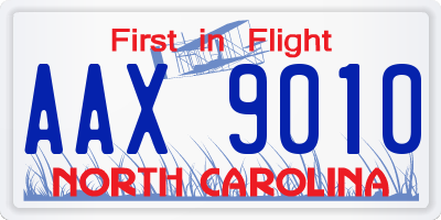 NC license plate AAX9010