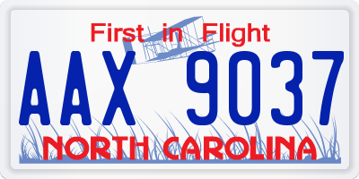 NC license plate AAX9037