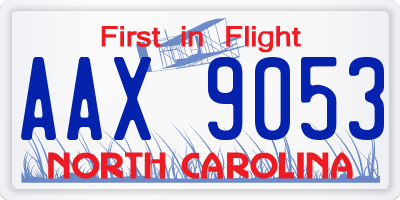 NC license plate AAX9053