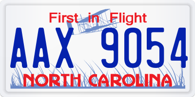 NC license plate AAX9054