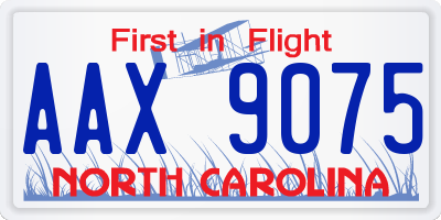 NC license plate AAX9075