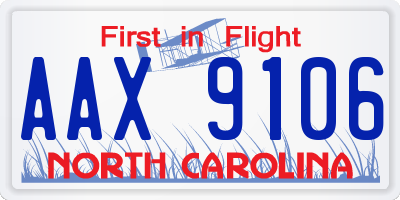 NC license plate AAX9106