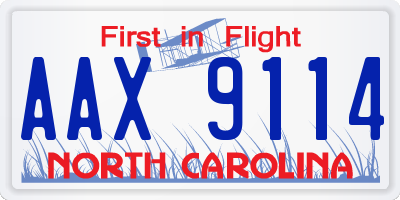 NC license plate AAX9114
